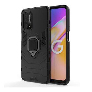 Hybrid TPU + PC + Metal Oppo A74 Cover – Black