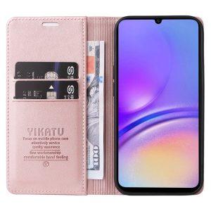 YIKATU Leather Flip Cover with Wallet Samsung Galaxy A05 – Rose Gold (YK-001)
