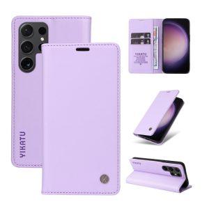 YIKATU Leather Flip Cover with Wallet Samsung Galaxy S24 ULtra 5G – Light Purple (YK-001)