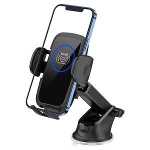 Budi 15W + Charger Wireless Car Charger – Black CM531B