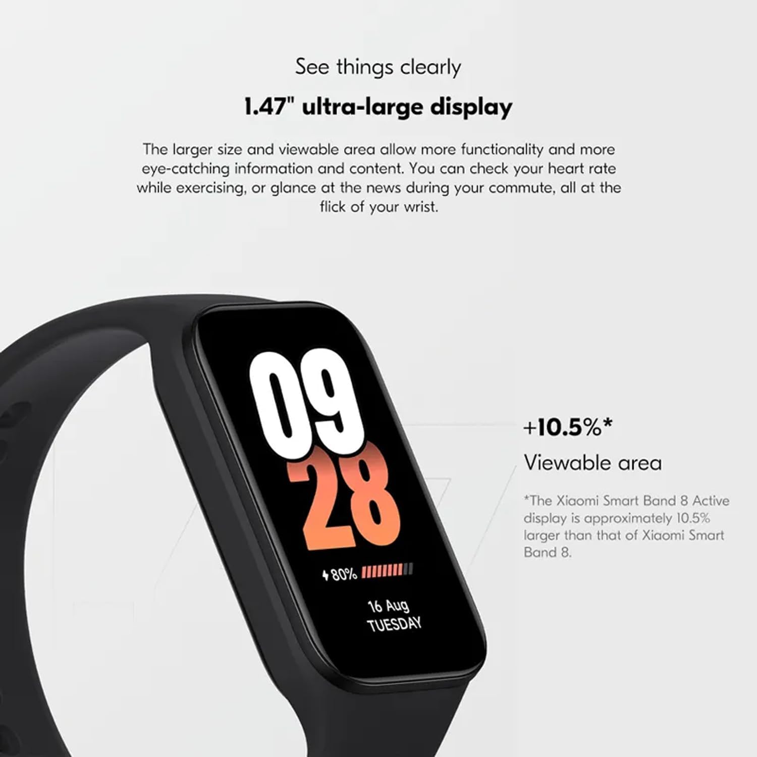 Mi Xiaomi Smart Band 8 Active - Black - Image 4