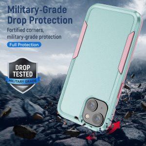 Shockproof Anti-fingerprint Cover PC+TPU iPhone 15 Plus – Green