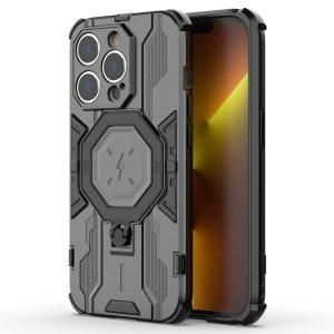 Ring Kickstand Armor PC TPU Cover for iPhone 15 Pro – Black