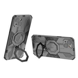 Ring Kickstand Armor PC TPU Cover for iPhone 14 – Black