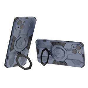 Ring Kickstand Armor PC TPU Cover for iPhone 14 – Blue