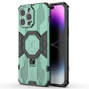 Ring Kickstand Armor PC TPU Cover for iPhone 14 Pro – Green