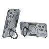 Ring Kickstand Armor PC TPU Cover for iPhone 14 Pro Max - Gray - Image 2