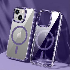XUNDD Wisely Series Clear Magsafe Cover For iPhone 15 Plus – Purple