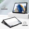 PU Leather Tablet With Tri-fold Stand Cover For Samsung Galaxy Tab A9+ - Grey - Image 4