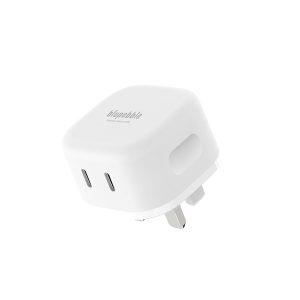 Blupebble 2-Port PD GaN Fast Charger 45W White BP-PD45GANUK-WH