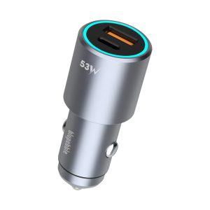 Blupebble Navi Power 53W Car Charger with 1xUSB-C PD and 1xUSB-A QC BP-CC053-SG