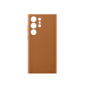 Samsung Galaxy S24 Ultra Vegan Leather Case – Brown HIGH COPY