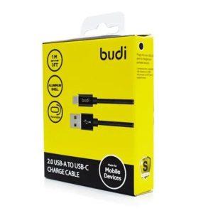 Budi USB to Type-C 1Meter 2.4A Cable DC180T10BS- Black
