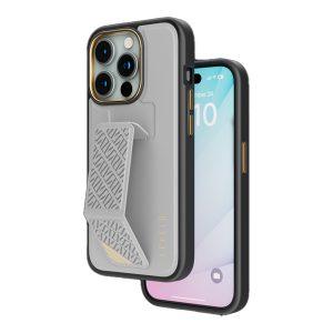 Levelo Morphix Cuero Gripstand Case For iPhone 15 Pro Max – Grey (LVLMCC15PMGY)