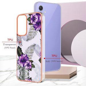 YB IMD Series-1 For Samsung Galaxy A05s 4G Purple Flower Pattern Cover