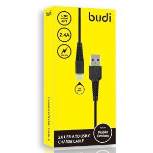 Budi USB to Type-C 1.2Meter 2.4A Cable DC150T12B – Black