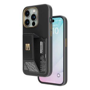 Levelo Morphix Gripstand Case With Cardholder For iPhone 15 Pro Max – Black (LVLMGCC15PMBK)