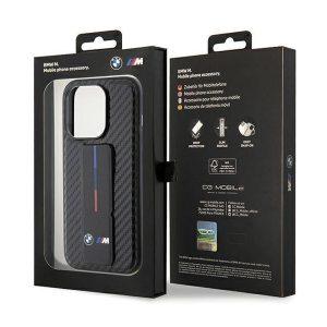 BMW iPhone 15 Pro Max M Gripstand Carbon Cover – Black (BMHCP15XGSPCCK)