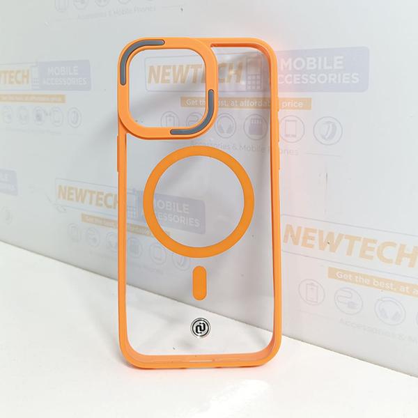 iPhone 15 Pro Max Magsafe Duzon Transparent Cover - Orange