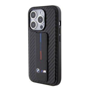 BMW iPhone 15 Pro M Gripstand Carbon Cover – Black (BMHCP15LGSPCCK)