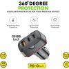 Budi 60W Dual USB-C & 18W USB QC3.0 Car Charger CC616RB - Black - Image 4