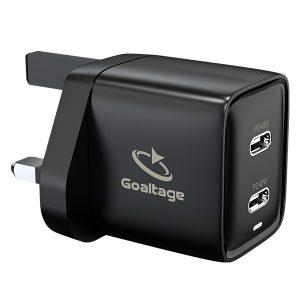 Goaltage Dual Port Super-Fast Wall Charger 40W PD GaN – Black CH05-40WGANUK