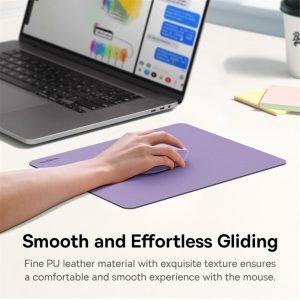 BASEUS 21x26cm Double-Sided PU Leather Smooth Mouse Pad – Purple