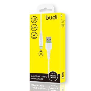 Budi USB to Type-C 1.2Meter 2.4A Cable DC150T12W – White