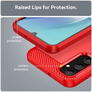 Carbon Fiber Texture Cover For Samsung Galaxy A25 5G – Red