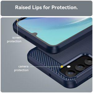 Carbon Fiber Texture Cover For Samsung Galaxy A25 5G – Blue