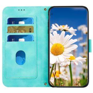 Samsung Galaxy A05 4G Flip Cover Flower Pattern With Card Holder – Green