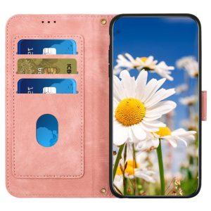 Samsung Galaxy A05 4G Flip Cover Flower Pattern With Card Holder – Pink