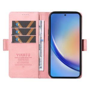 Samsung Galaxy A35 5G YIKATU Leather Flip Cover with Wallet – Pink (YK-005)