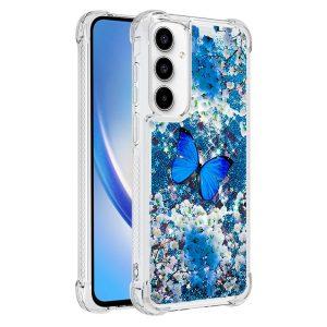 Samsung Galaxy A55 5G YB Quicksand Series-2 TPU Liquid Flowing Cover – Blue Butterfly