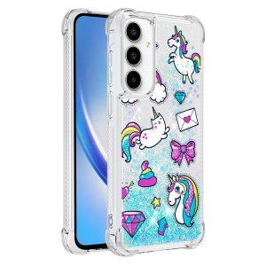 Samsung Galaxy A55 5G YB Quicksand Series-2 TPU Liquid Flowing Cover – Horse and Diamond