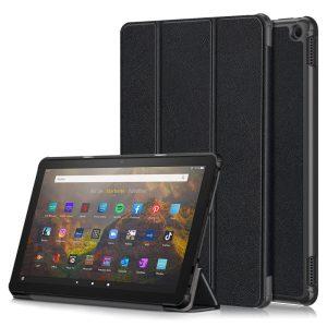 PU Leather Amazon Fire HD 10 (2023) Tri-Fold Stand Cover – Black