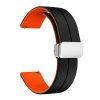Magnetic Silicone Strap for Garmin vivomove Trend/Luxe with Silver Buckle 20MM - Black + Orange