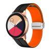 Magnetic Silicone Strap for Garmin vivomove Trend/Luxe with Silver Buckle 20MM - Black + Orange - Image 2