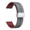 Magnetic Silicone Strap for Garmin vivomove Trend/Style/Luxe with Silver Buckle 20MM - Grey + Red