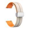 Magnetic Silicone Strap for Garmin vivomove Trend/Luxe with Silver Buckle 20MM - Starlight + Orange