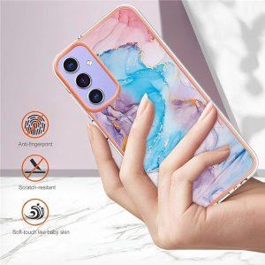 YB IMD Series-1 For Samsung Galaxy A15 5G Marble Blue Pattern Cover