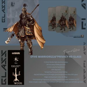 iPhone 14/13/13 Pro Warrior Series Wooden Armor ESD Privacy Glass Protector