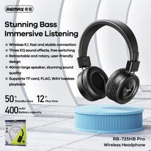 REMAX Card Wireless Headphone RB-725HB Pro – Black