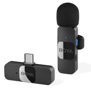 Boya Ultra Compact Wireless Microphone For Android – Black BY-V10