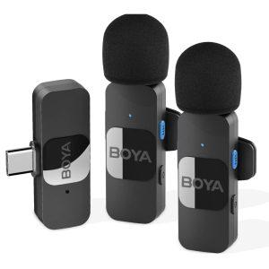 Boya Wireless USB-C Lapel Microphone System Black – BY-V20