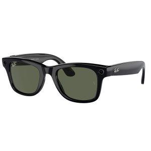 RAY-BAN META Wayfarer RW4006 Smart Sunglasses With G15 Green Lens – Shiny Black