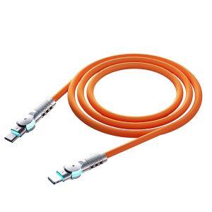 Porodo Double Head Rotate Cable PD Type- C to Apple 30W 1M – Orange  (PD-DHR30WC-OG)
