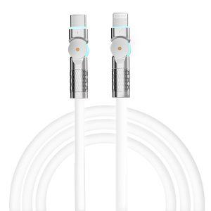 Porodo Double Head Rotate Cable PD Type- C to Apple 30W 1M – White (PD-DHR30WC-WH)