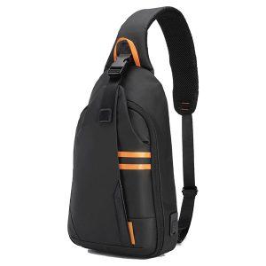 Porodo Gaming Water-Resistant PU Sling Bag With USB-C Port – Black (PDX532)