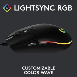 Logitech G203 Lightsync Corded Gaming RGB Gaming Mouse – Blac